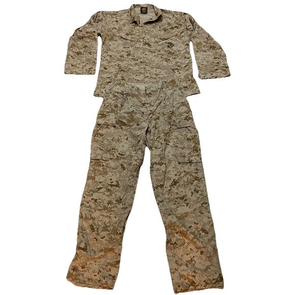 USMC Desert MARPAT FROG Combat Shirt and Pants Set Size MEDIUM REGULAR - Picture 1 of 15